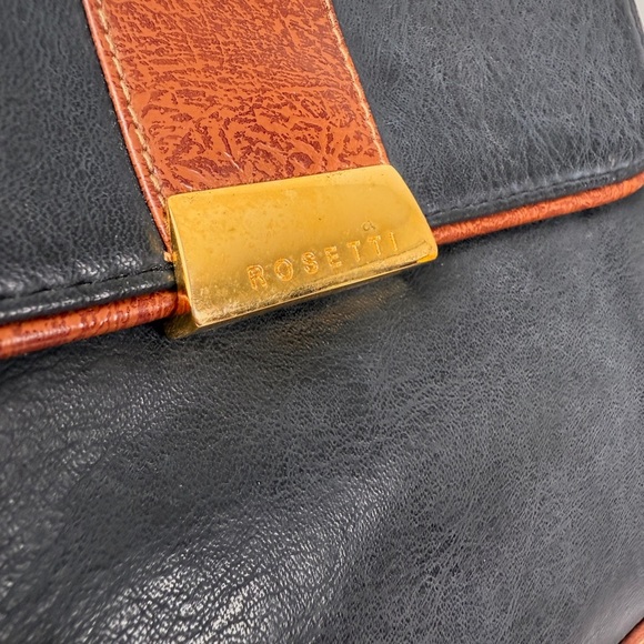 Rosetti Black & Brown Faux Leather Tote Bag | Vintage Style Shoulder Bag - Picture 6 of 8